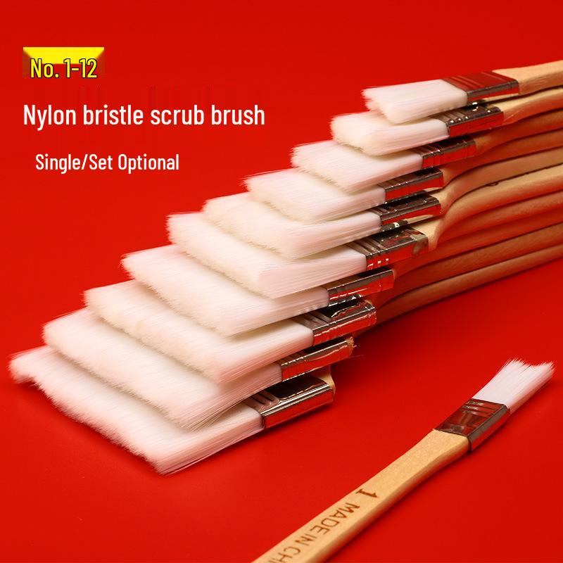 Wei Zhuang Nylon Bristle Oil Painting & Barbecue Brush - Small White Hair Board Brush.