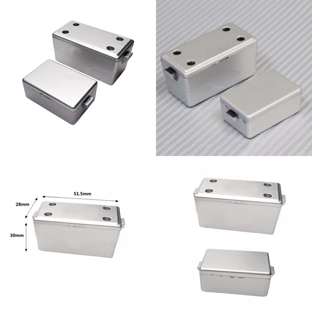 Caixa de Ferramentas Decorativa Realista de Plástico Rígido Prateado Para Caminhões Crawler RC 1/10 Conjunto de 2