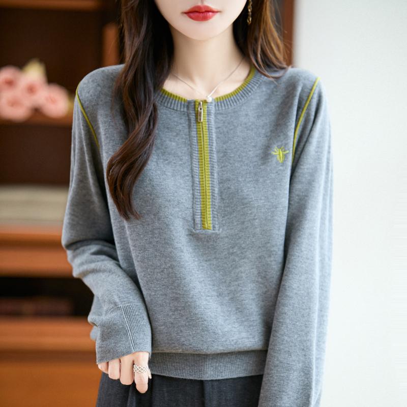 Women's Cashmere Sweater Qinghe Cashmere 30% Cashmere 70% Wool Autumn and Winter Pullover Warm and Fashionable