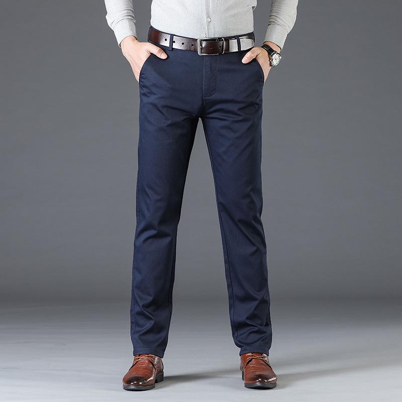 2025 Men's Thin Spring/Summer Casual Straight-Leg Pants for Middle-Aged Dads - Business/Work Style