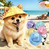 Exposed Pet Sun Hat with Adjustable Windproof Drawstring, Breathable and UV Resistant, Suitable for Small and Medium-sized Dogs and Cats