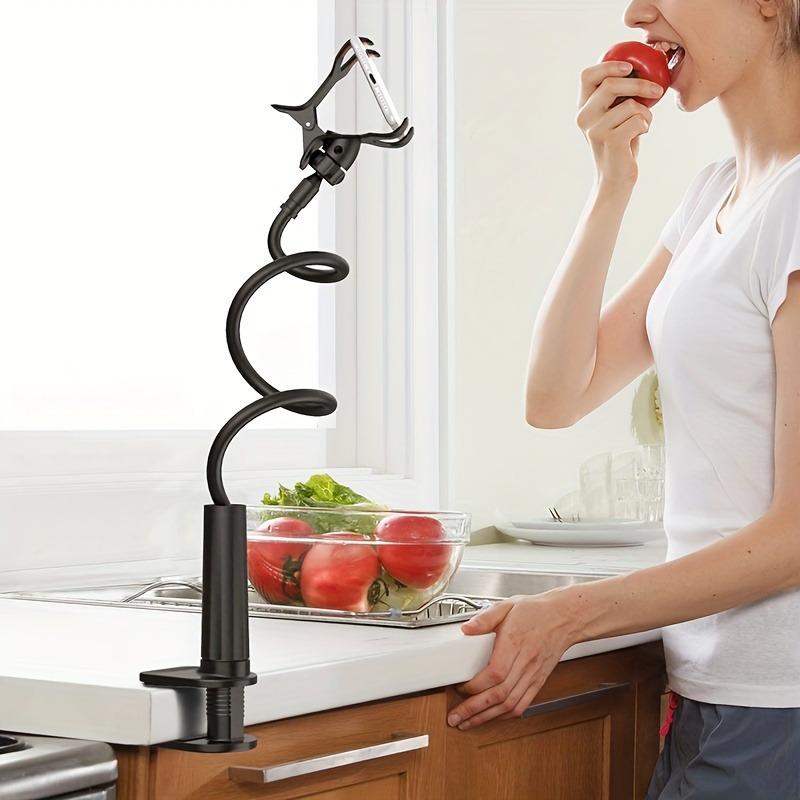 Adjustable Gooseneck Phone Holder - Flexible Long Arm Clip for All Smartphones, Hands-Free Stand for Home Office Travel
