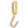 Luxury 26-Letter Pendant Earrings: Micro-set Zirconia Studs, Copper Plated with 18K Gold, European & American Style