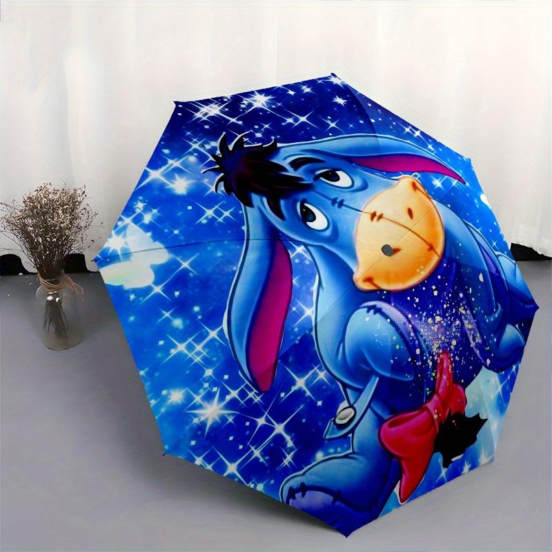 Disney Eeyore,Fantasy,Butterflies Manual Opening and Closing Umbrella, 14-Rib Reinforced Folding Design, Lightweight