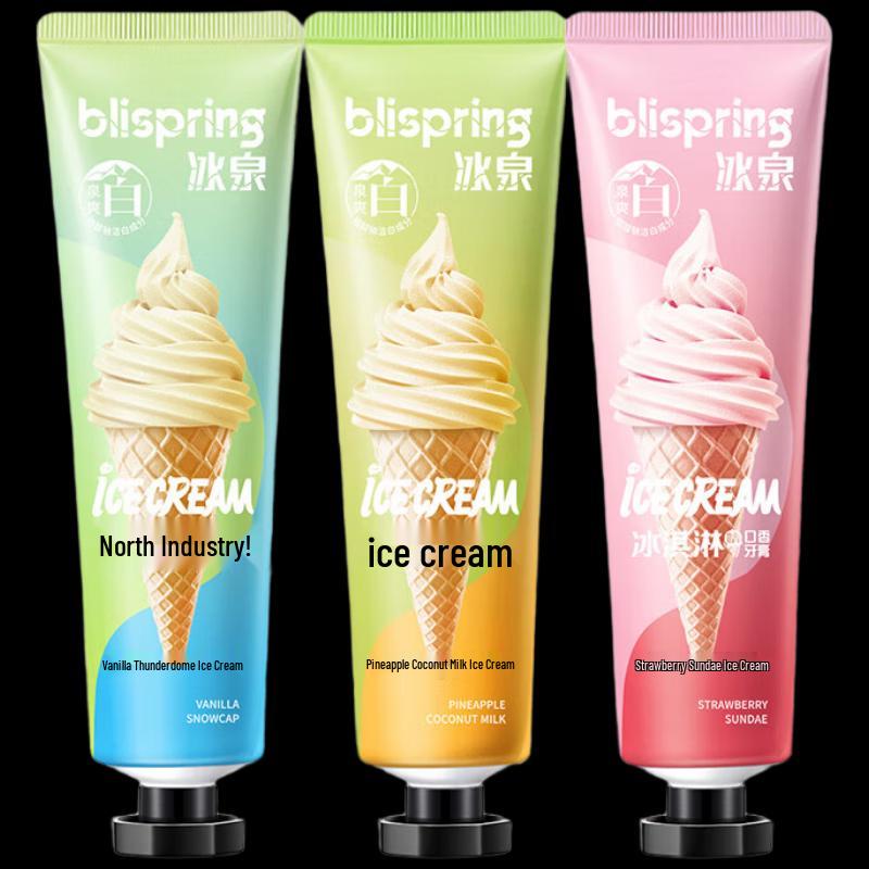 Blispring Ice Cream Flavor Toothpaste Set