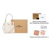 New COACH Town Polished Pebbled Leather Bucket Bag, Handbag, Shoulder Bag, Crossbody Bag Trumpets Women's White 1011-IMOVG