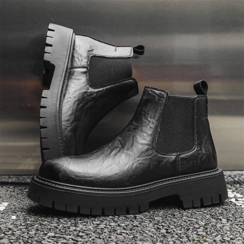 Chelsea Boots Herren High-Top Schuhe Schornstein Internet-Berühmtheit Baumwollschuhe Herbst und Winter trendige Herren Martin Boots Workwear Britischer Stil 2116-J