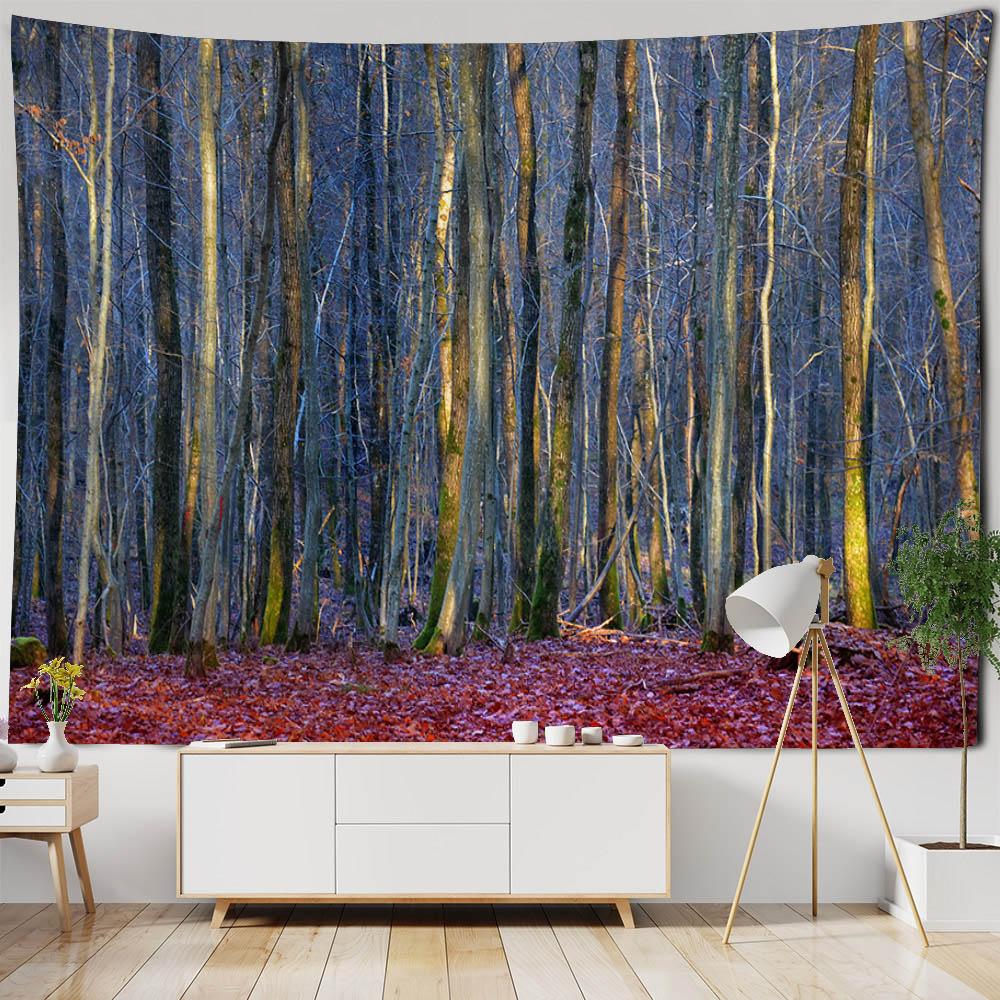 Natural Forest Landscape Tapestry Wall Hanging Garden Landscape Home Living Room Bedroom Dormitory Decoration Background Cloth