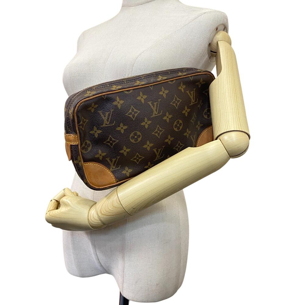 LOUIS VUITTON M51827 second Monogram leather Marly Dragonne Clutch bag Brown leather unisex Used