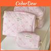 Sweet Pink Ribbon Bow Wash Bag Made Of Cotton And Polyester For Travel And Daily Storage
