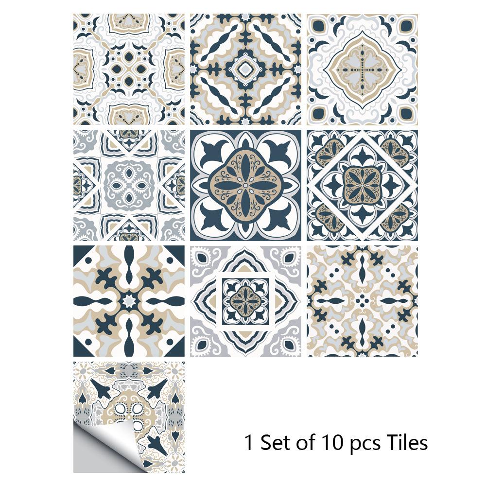 40 Retro-Stil Graues Fliesenmuster Matt Bodenaufkleber Küchenfliese Desktop-Renovierung Wasserdichter Wandaufkleber Mz-6