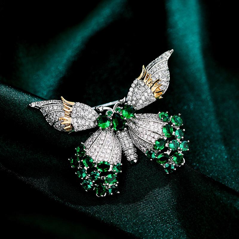 SUYU Fashionable And Flexible Butterfly Brooch With Micro Cubic Zirconium Oxide Brooch, Coat, Suit Accessory, Brooch