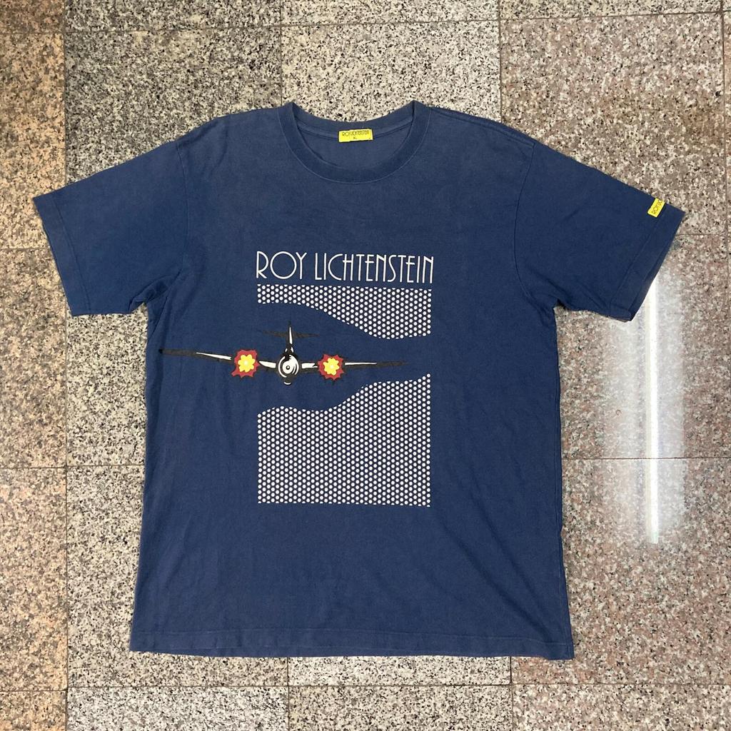 T-shirt vintage anni '90 Roy Lichtenstein Aereo - Maglietta Pop Art - Taglia XL