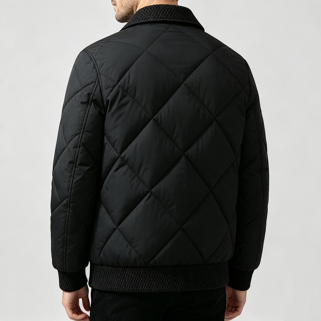 Men's Winter Loose Fit Jacket with Turn-Down Collar, Casual Outerwear for Everyday Wear