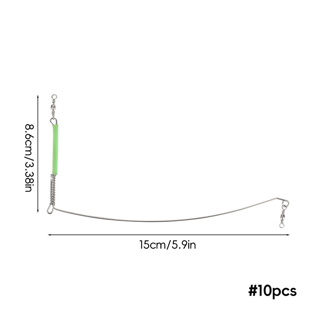 10PCS 15/20/30/40CM Luminous Curved Blade Balance For Sea Fishing Stainless Steel Single-Blade Balance Hook Divider Fishing Gear