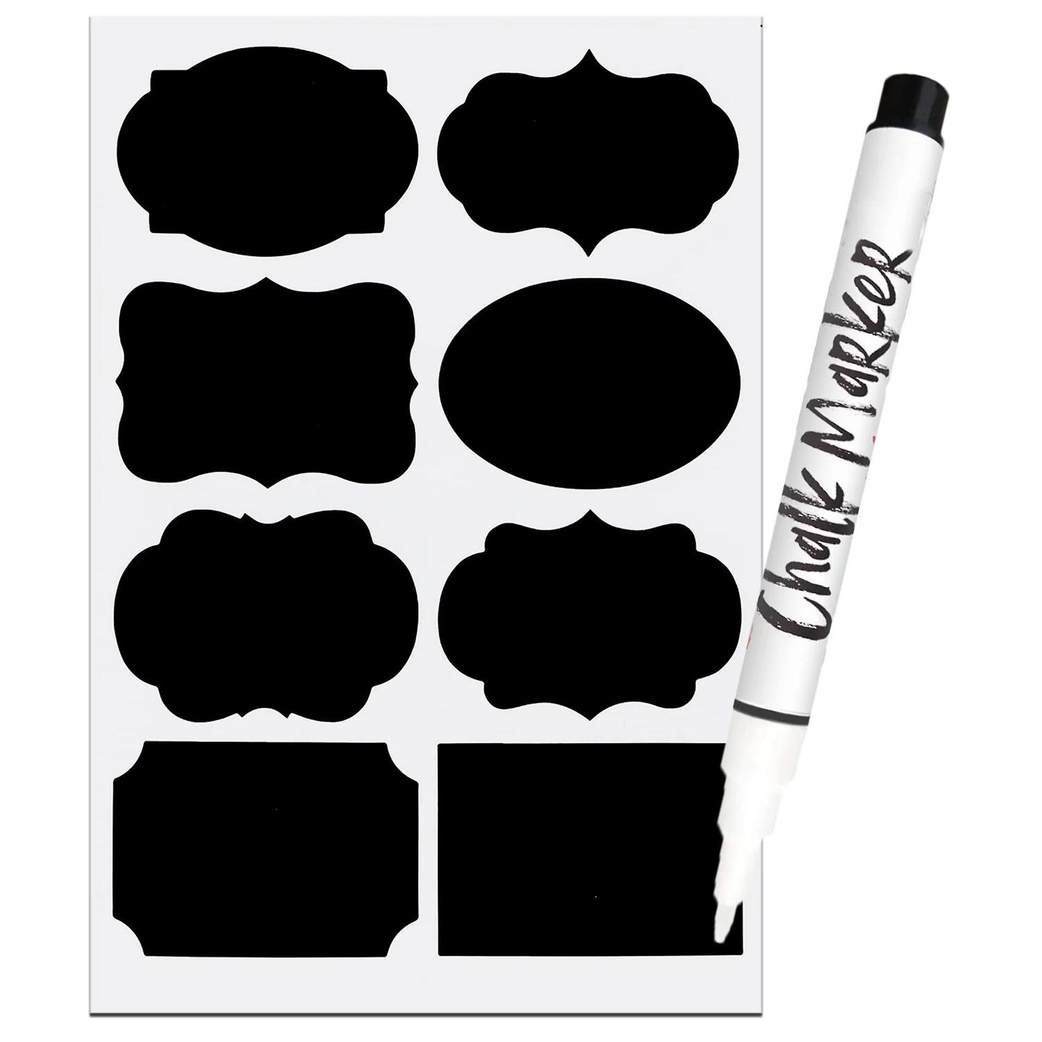 Jar Label Stickers, 64pcs - Blackboard Labels With Chalk Pen