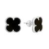 Silver Earrings with Natural Onyx (60002005)