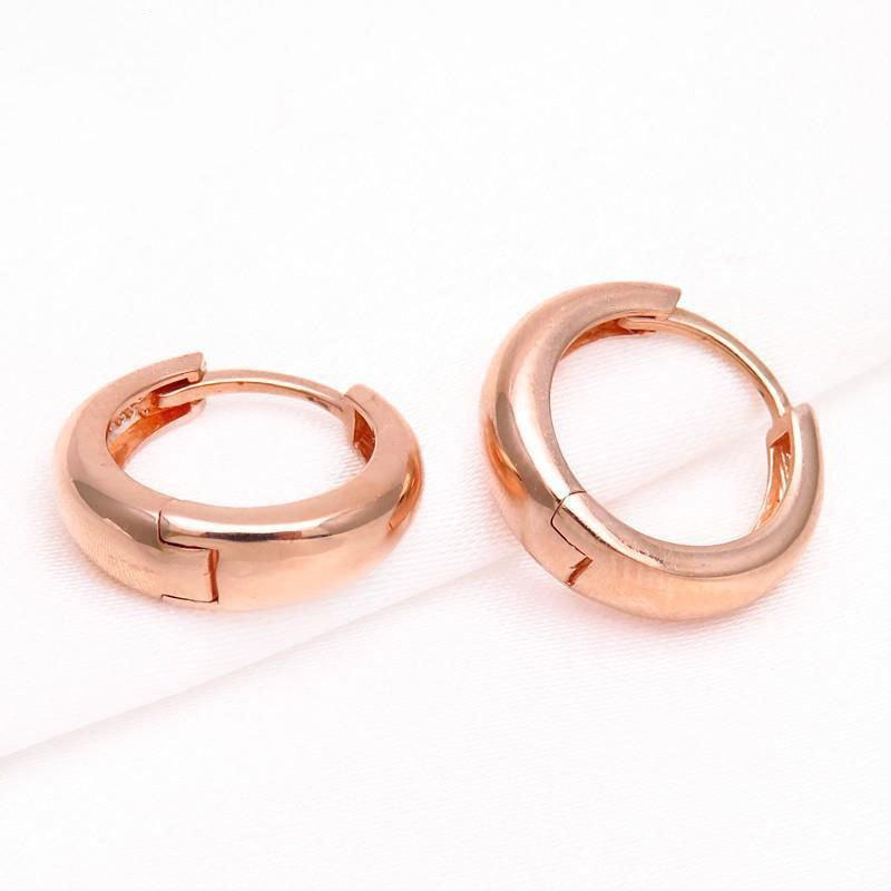 Exquisite Russian Rose Gold Plated Fashion Ear Jewelry Women'S 585 Purple Gold Classic Temperament Glossy Earrings Earrings