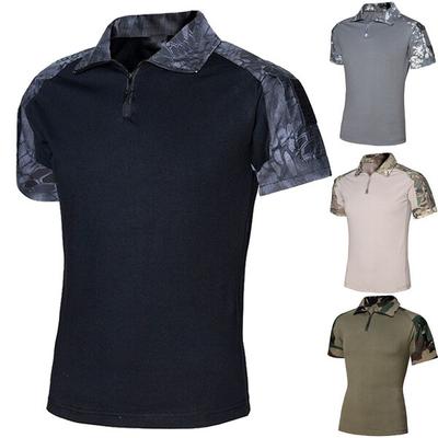 Men's Summer Army T-shirt Combat Tactics T-shirt Military Camouflage Short Sleeve Top T-shirt Camouflage Suit