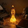 Mysterious Gothic Interior Decor Skeleton Witch Resin Figurine, LED Light Up Statue, Spooky Bohemian Style Home Accents Dark Fantasy Ornament