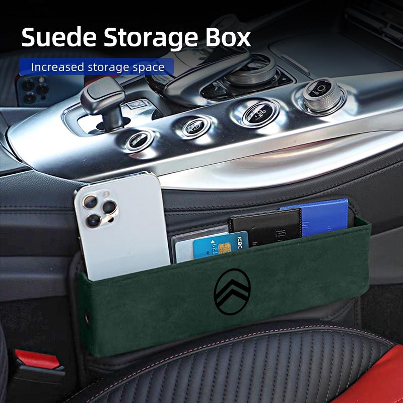 Car Gap Storage Box Suede Leather For Citroen C4 C3 C5 C1 C2 Berlingo Celysee Cactus Picasso Aircross Saxo Grand