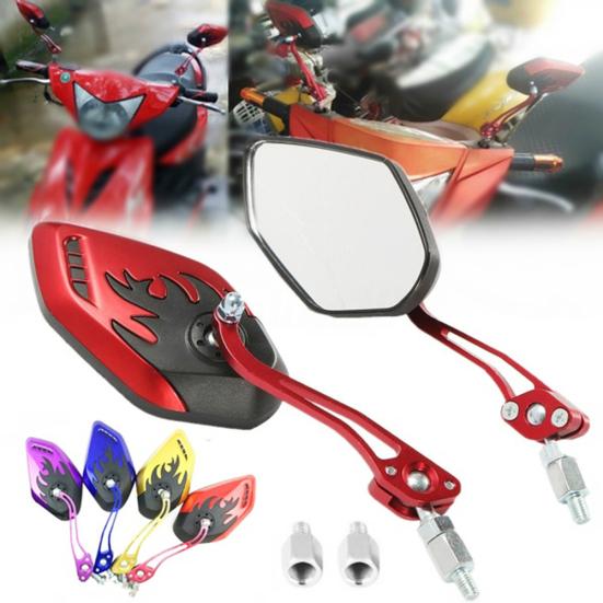 Specchietti Retrovisori Per Moto A Fiamma, 1 Paio, Universali, In Lega Alluminio, Con Viti 8/10 Mm, Colore Nero