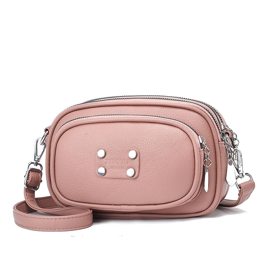 New textured bag solid color atmospheric shoulder bag messenger bag small square bag simple commuter bag women's bags