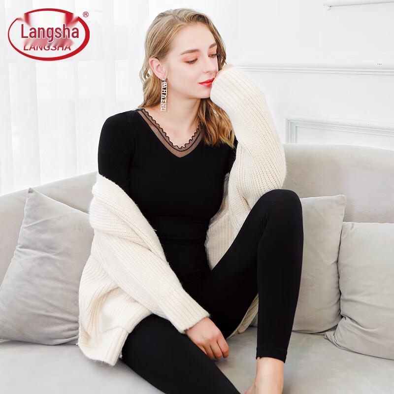 

Женский бесшовный термокомплект Langsha с кружевом и V-образным вырезом One Size