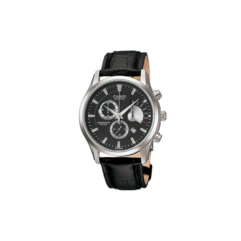 

Casio STANDARD series fashion trend classic stopwatch day display waterproof luminous quartz movement leather strap Japanese and Korean BEM-501L-1AV чёрный