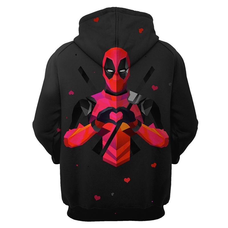 Men's Deadpool Sweatshirts Long Sleeve Hooded Coat Pullover Hoodies With Superhero Design