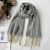 Winter Scarf for Women High End Fashion Houndstooth Shawl  Long Tassel Imitation Cashmere Men's Warm Scarf