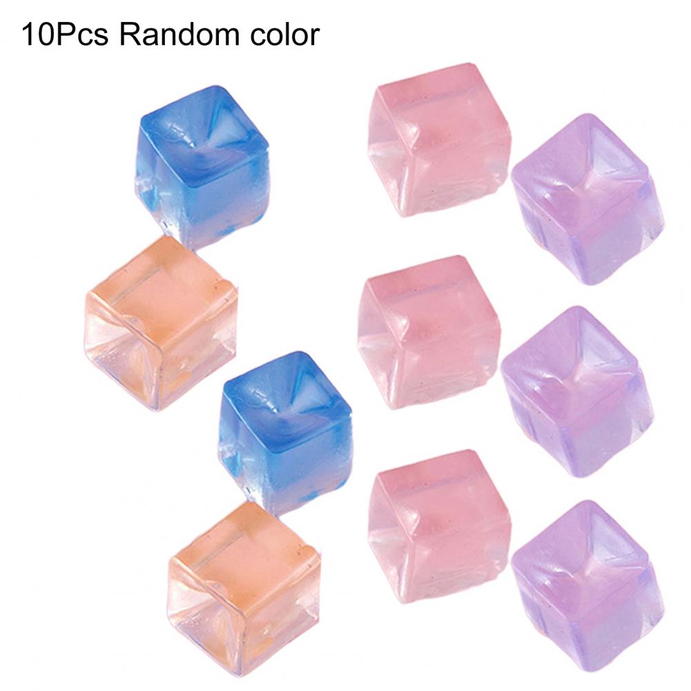 Ice Cube Squeeze Toy Transparent Squeeze Toy Stress Relief Ball Realistic Ice Cube Fidget Toy Soft Cat Paw Pinch For Adults