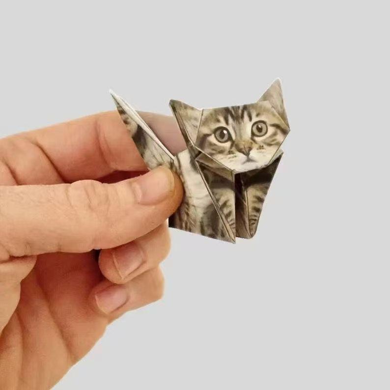 3D Geometric Origami Cats and Dogs Folding Kit - 50 Sheets of Kitty Crafts for Boredom Relief DIY Handmade Toy