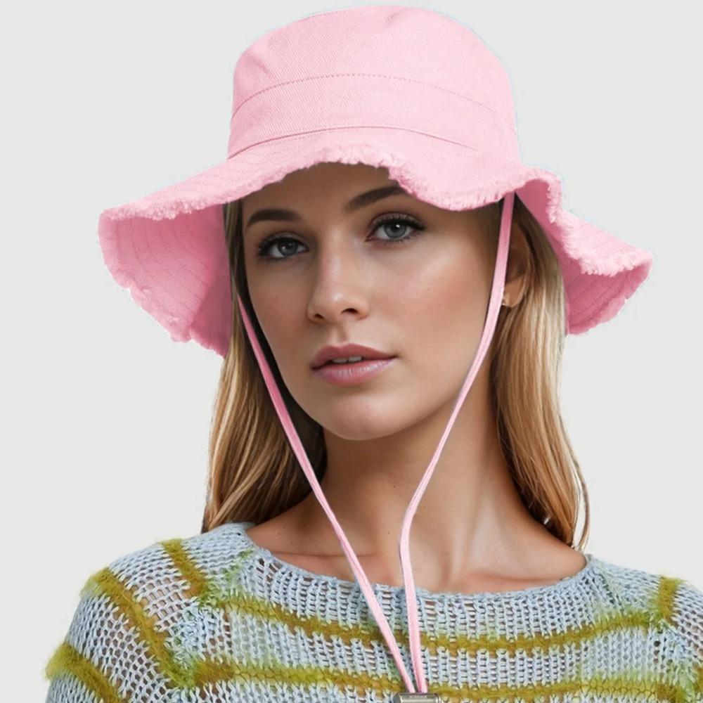 Hyun-Ah Stil Fischerhut Verstellbarer Sommer-Sonnenschutzhut Modischer Sonnenhut Vier Jahreszeiten