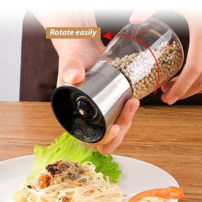 1/2Pcs Pepper Grinder Visible Transparent Glass Ceramic Core Manual Grinder Sea Salt