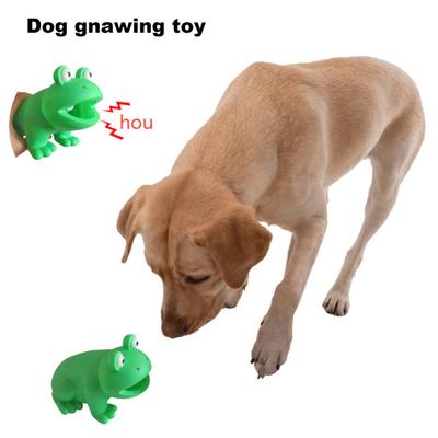 Dog Toy Interactive Dog Chew Toy with Sounds Effect Cartoon Frog Shaped Pet Teeth Cleaning Toy Pet Supplies