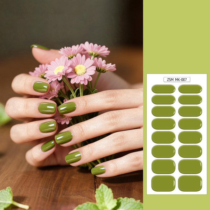 3PCS Solid Color No-Bake Gel Nail Stickers, Easy Application, Long-Lasting