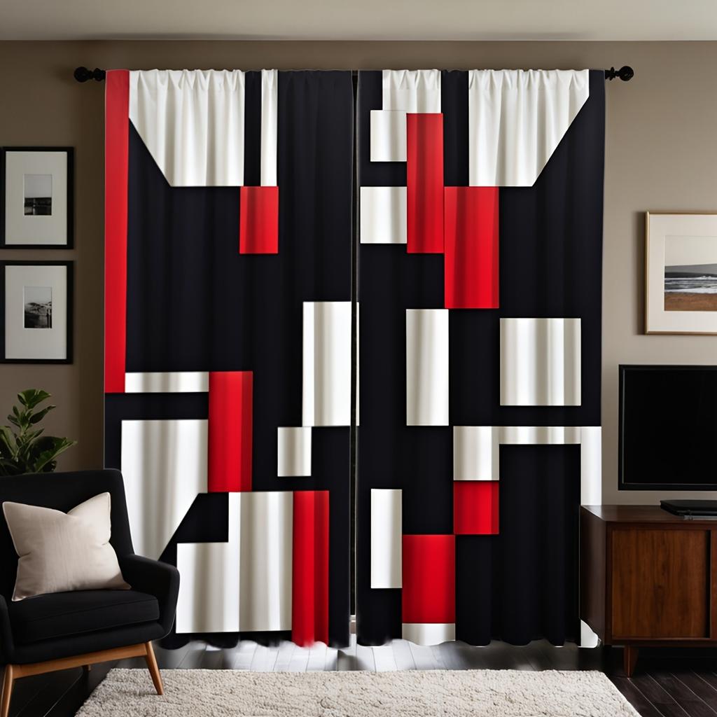 Geometric Pattern Design Drapes Decor Drapes Window Treatments For Bedroom Living Room Home Decoration Room Decor
