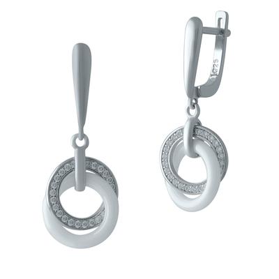 Silver Earrings with Ceramics (1329672)