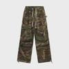 Men's American Street Style Retro Wide-Leg Camouflage Overalls with Large Pockets