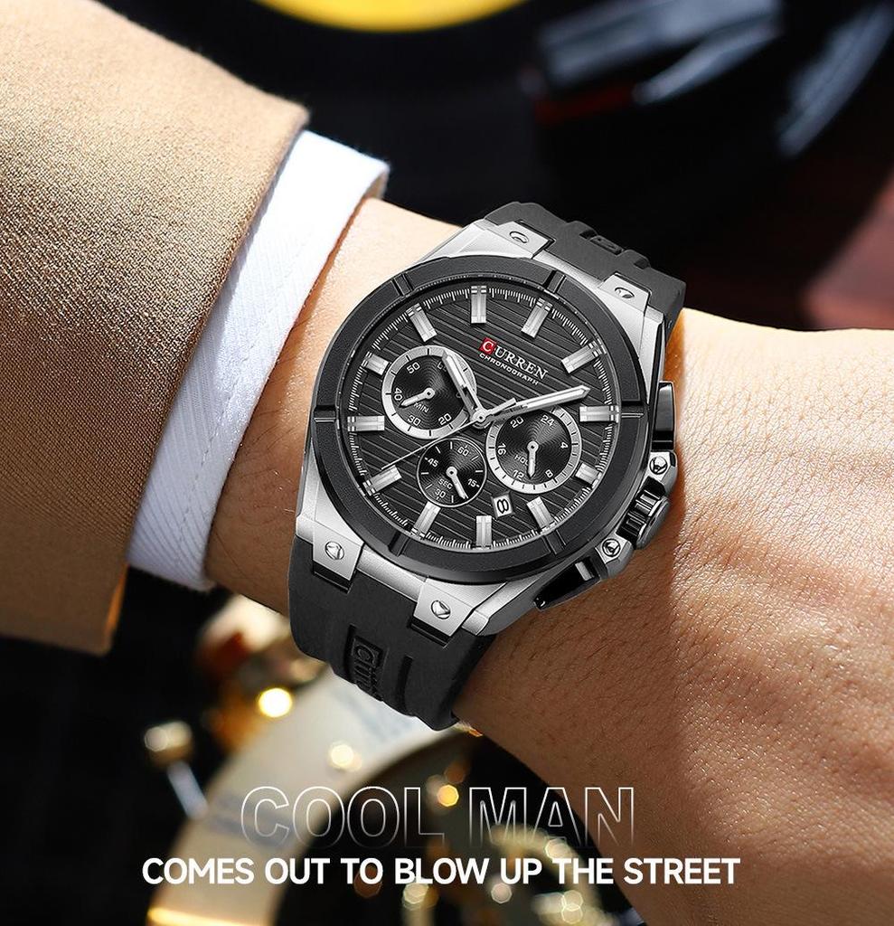 CURREN 8487 Men's Multifunctional Six-Hand Chronograph Sport Watch