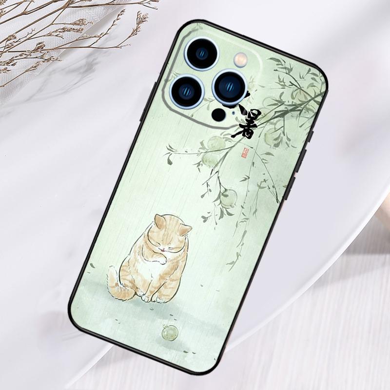 Japanese Cat Culture Aesthetic Art Phone Case For iPhone 17 Pro Max 15 14 13 12 11 16 Pro Max Plus 12 13 Mini 16e 17 Air Cover