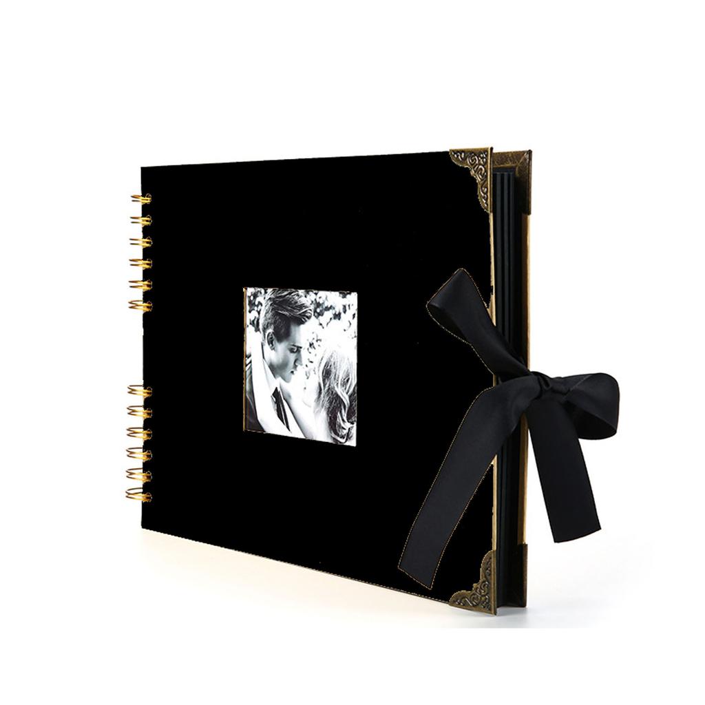 Scrapbook Album with Pen Stickers 40 Pages Black Meaningful DIY Handmade Photo Album Kit