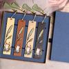 Engraved Book Marks with Pendant for Book Lovers Gift Handmade Wooden Page Mark Unique Retro Bookmarks Wood Bookmarks