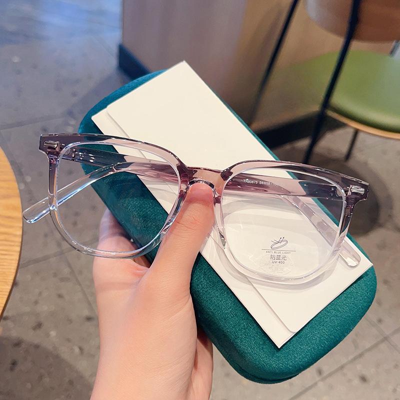 Fashion Online Celebrity Schwarzer Rahmen TR90, schlichtes Polygon, großer Rahmen, Brillengestell kann mit Brillenträgern ausgestattet werden.