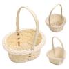 3 Shapes Beautiful Hand Made Flower Storage Basket Hand-Woven Wicker Flower Basket Shopping Storage Hamper Basket