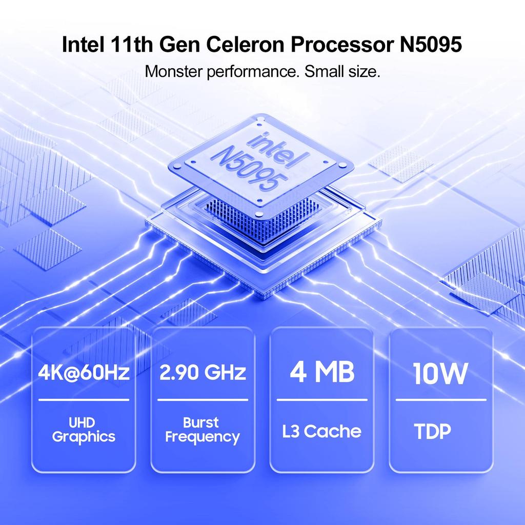 Blackview MP60 Mini PC Windows 11Pro 16GB 512GB SSD Intel N5095