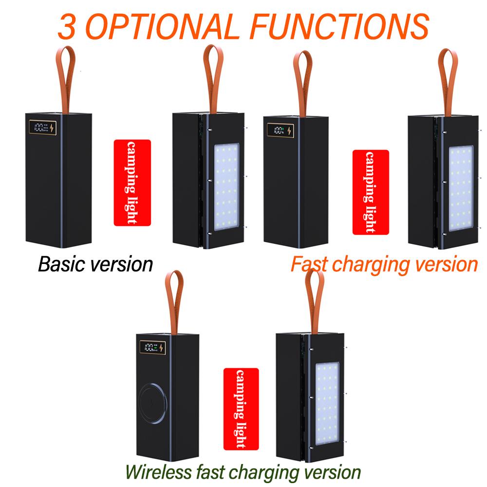 24 Cells 18650 DIY Power Bank Case Kit Detachable No Soldering Wireless Charging Camping Light Mobile Power Shell No Battery