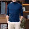 Men's High Neck Wool Sweater - Light Luxury, Solid Color, Brushed Fleece, Autumn/Winter Casual Knit