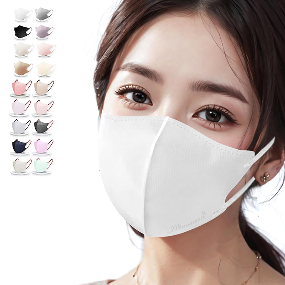 

Nonwoven 3D 55 count Round White [jphanamori] Masks, (53 count), Face, белый